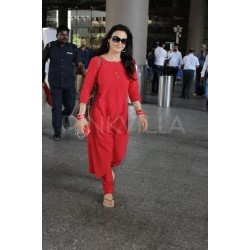 Preeti Zinta Maroon Kurti Bottom Suit 